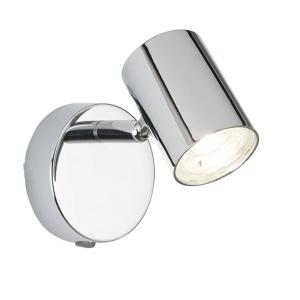 Searchlight Rollo LED wall spotlight, chrome with a switch