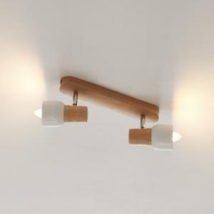 Spot-Light Wooden Svantje ceiling light, two-bulb
