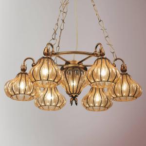 Siru Carro hanging light with seven glass lampshades