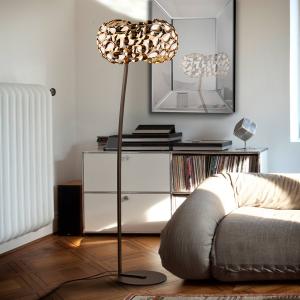 Schuller Valencia Narisa LED floor lamp, rose gold/brown