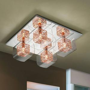 Schuller Valencia LED ceiling light Lios with 4 double shad…