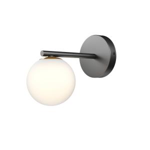 SIGMA Gama wall light in black with a glass globe