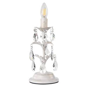 ONLI Teresa crystal table lamp, no lampshades, ivory