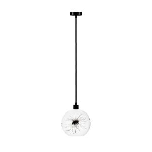 Euluna Ball pendant light dandelion décor side Ø 25 cm