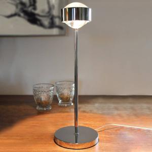 Top Light Puk Eye table lamp, glossy chrome