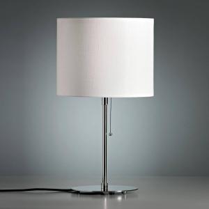 TECNOLUMEN Table lamp with a coloured linen lampshade, white