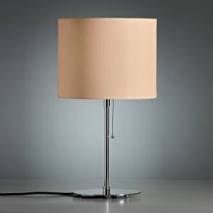 TECNOLUMEN Table lamp, coloured linen lampshade, natural