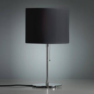 TECNOLUMEN Table lamp, coloured linen lampshade, anthracite