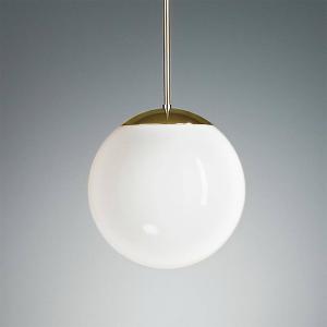 TECNOLUMEN Pendant light with opal sphere 20 cm, brass