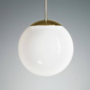 TECNOLUMEN Pendant light with opal sphere, 35 cm, brass