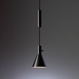 TECNOLUMEN Eleu glossy black LED hanging lamp