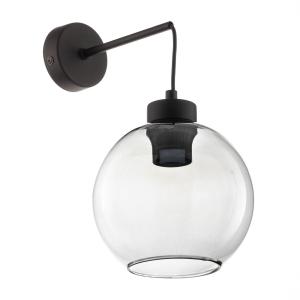 TK Lighting Wall lamp Cubus 1-bulb black/graphite grey-clear