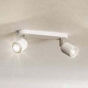 TK Lighting Top ceiling spotlight, two-bulb, white