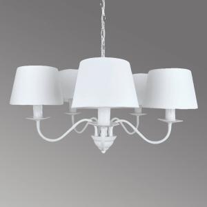 Viokef Reanna chandelier with lampshades in white