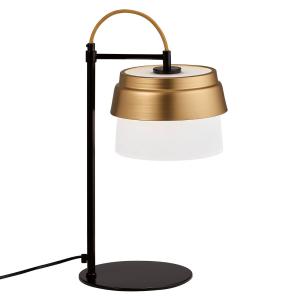 Viokef Morgan table lamp, glass lampshade, white and gold