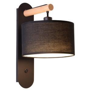 Viokef Romeo wall light with a fabric lampshade, black