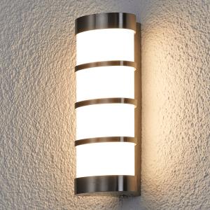 Lucande Leroy LED stainless steel outdoor wall light