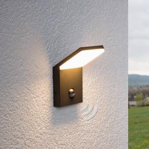 Lucande LED outdoor wall light Nevio with motion detector