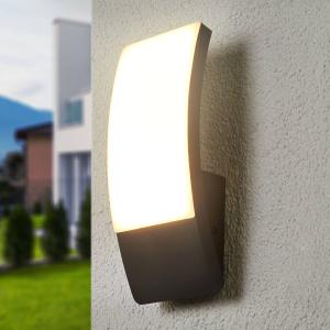 Lucande Curved LED outdoor wall light Siara, dark grey
