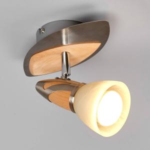 Lindby Spotlight Marena with a wooden finish, E14 R50 LED