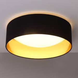 Lindby Fabric ceiling lamp Coleen in black, gold inside