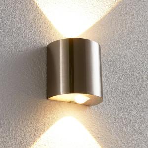 Lindby Semi-circular LED wall light Lareen, satin nickel