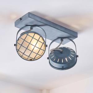 Lindby Two-bulb LED ceiling lamp Tamin, smoky grey
