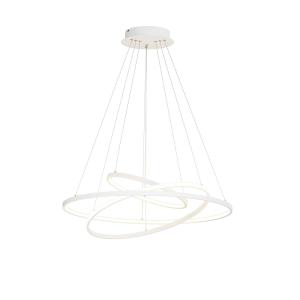 Lucande Ezana LED pendant lamp with three rings, white