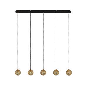 Lucande Zale hanging light, angular, 5-bulb