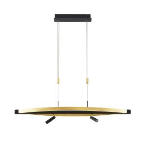 Lucande Matwei LED hanging lamp, oval, brass