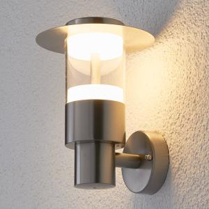 Lindby Anouk stainless steel outdoor wall light with LED
