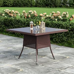 Garden Dining Table Rattan Bistro Table & Parasol Hole