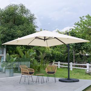 3 x 3 m Square Cantilever Parasol Light Grey Outdoor Hangin…