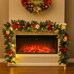 9ft Christmas Garland Decoration with LED Light Door Wreath…