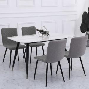 83cm Height Set of 4 Linen Upholstered Comfy Dining Chairs
