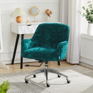 Multicolour Velvet Upholstered Wheeled Swivel Office Chair