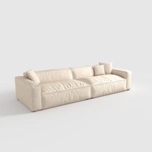 Cottonfy Elegant Linen Tofu Block Fabric Down Sofa