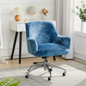 Multicolour Velvet Upholstered Wheeled Swivel Office Chair