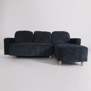 L-Shaped Sofa and Chaise Lounge Set with Wooden Legs