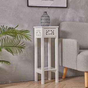 Telephone Table with Drawer Tall Slim Living Room End Table…