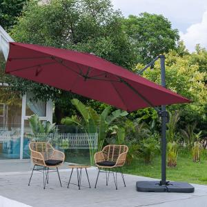 3 x 3 m Square Cantilever Parasol Light Grey Outdoor Hangin…