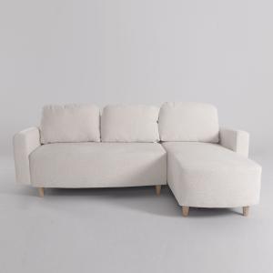 L-Shaped Sofa and Chaise Lounge Set with Wooden Legs