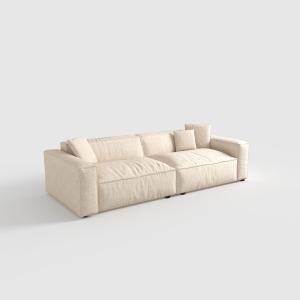 Cottonfy Elegant Linen Tofu Block Fabric Down Sofa
