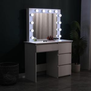 43cm D Hollywood Dressing Table with Large Lighted Mirror