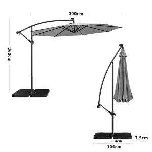 3M Cantilever Garden Parasols Beige/Light Grey/Dark Grey Ir…