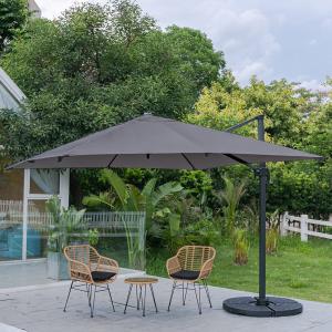 Light Grey 3 x 3 m Square Cantilever Parasol Outdoor Hangin…