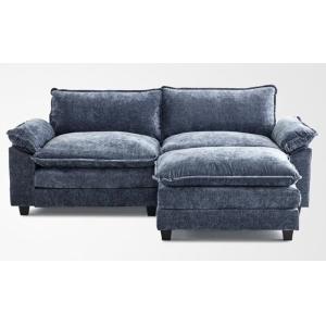 Modular Sofa Set with Chenille Upholstery and Wooden Frame