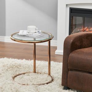 Dia.45cm Glass End & Side Table Furniture Living Room Round…