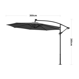 3M Cantilever Garden Parasols Beige/Light Grey/Dark Grey Ir…