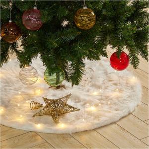 Christmas Tree Skirt Snow White Thick Plush Floor Mat Tree…